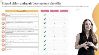 Technology Mediated Education Playbook Shared Vision And Goals Development Checklist