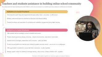 Technology Mediated Teachers And Students Assistance In Building Online School Community