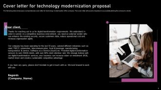Technology Modernization Proposal Powerpoint Presentation Slides Engaging Editable