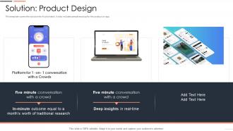 Technology pitch deck solution product design ppt demonstration