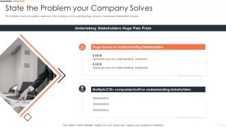 Technology pitch deck state the problem your company solves