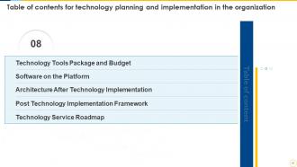 Technology Planning And Implementation In The Organization Complete Deck Researched Captivating