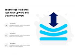 Technology resilience icon with upward and downward arrow