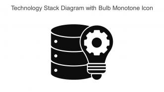 Technology Stack Diagram With Bulb Monotone Icon In Powerpoint Pptx Png And Editable Eps Format