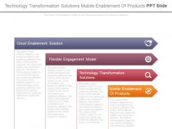 Technology Transformation Solutions Mobile Enablement Of Products Ppt Slide