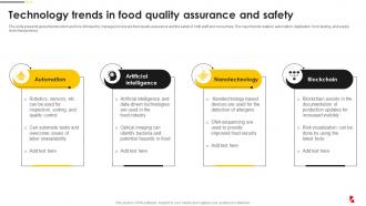 Technology Trends In Food Quality Assurance Food Quality And Safety Management Guide