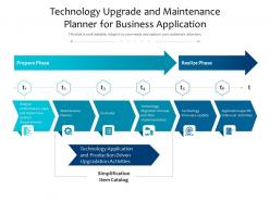 Technology upgrade and maintenance planner for business application
