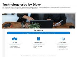 Technology Used By Divvy Pitch Deck Ppt Slides Clipart