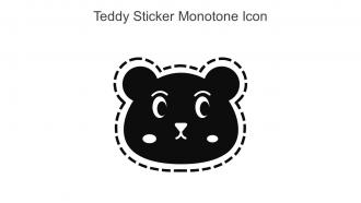 Teddy Sticker Monotone Icon In Powerpoint Pptx Png And Editable Eps Format