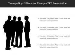 Teenage boys silhouettes example ppt presentation