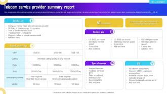 Telecom Service Provider Summary Report