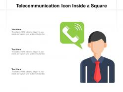 Telecommunication icon inside a square