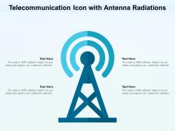 Telecommunication icon with antenna radiations