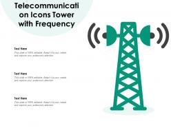 Telecommunication icons tower with frequency