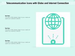 Telecommunication icons with globe and internet connection