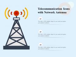 Telecommunication icons with network antenna
