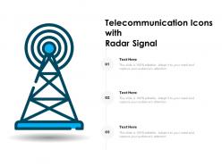 Telecommunication icons with radar signal