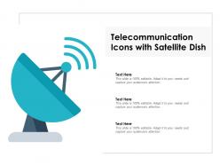 Telecommunication icons with satellite dish