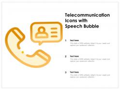 Telecommunication icons with speech bubble