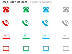 Telephone communication laptop device ppt icons graphics
