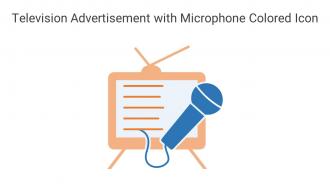 Television Advertisement With Microphone Colored Icon In Powerpoint Pptx Png And Editable Eps Format