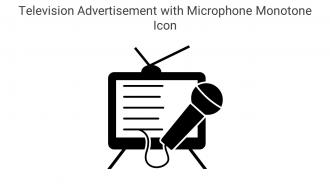 Television Advertisement With Microphone Monotone Icon In Powerpoint Pptx Png And Editable Eps Format