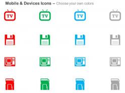 Television memory card computer data card ppt icons graphics