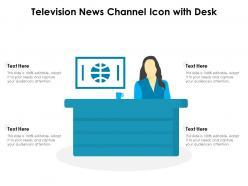 Television news channel icon with desk