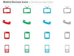 Television phone tablet mobile ppt icons graphics