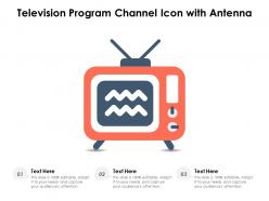 Television Program Channel Icon With Antenna