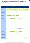 Television Program Management Proposal Gantt Chart One Pager Sample Example Document