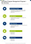 Television Program Management Proposal Our Services One Pager Sample Example Document