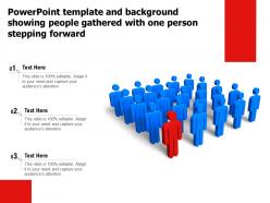 Template and background showing people gathered with one person stepping forward