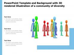 Template and background with 3d rendered illustration of a community of diversity