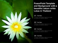 Template and background with a beautiful nature white lotus in thailand ppt powerpoint