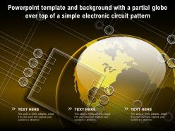 Template and background with a partial globe over top of a simple electronic circuit pattern