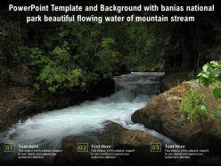 Template and background with banias national park beautiful flowing water of mountain stream