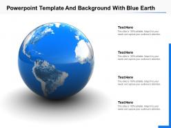 Template and background with blue earth ppt powerpoint