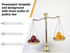 Template And Background With Brass Scales Of Justice Law Ppt Powerpoint