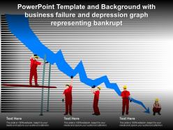 Template and background with business failure and depression graph representing bankrupt