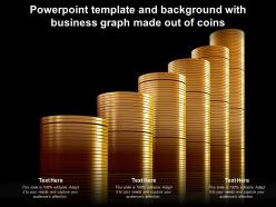 Template and background with business graph made out of coins ppt powerpoint