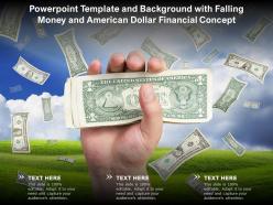 Template And Background With Falling Money And American Dollar Financial Concept