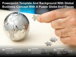 Template and background with global business concept with a puzzle globe and pieces