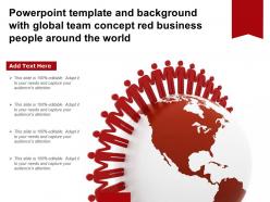 Template and background with global team concept red business people around the world