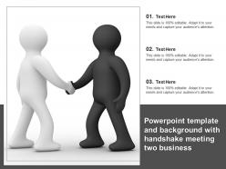 Template and background with handshake meeting two business ppt powerpoint