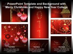 Template And Background With Merry Christmas And Happy New Year Ppt Powerpoint