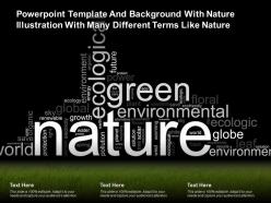 Template and background with nature illustration with many different terms like nature