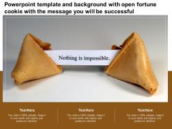 Template and background with open fortune cookie with the message you will be successful