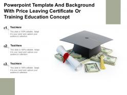 Template And Background With Price Leaving Certificate Or Training Education Concept