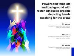 Template and background with raster silhouette graphic depicting hands reaching for the cross